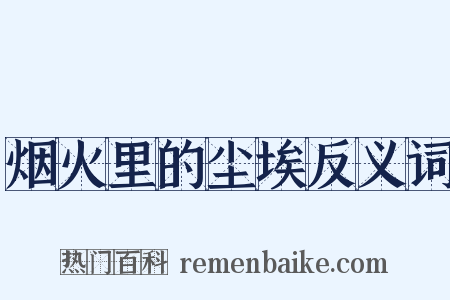烟火里的尘埃反义词是什么意思的图片